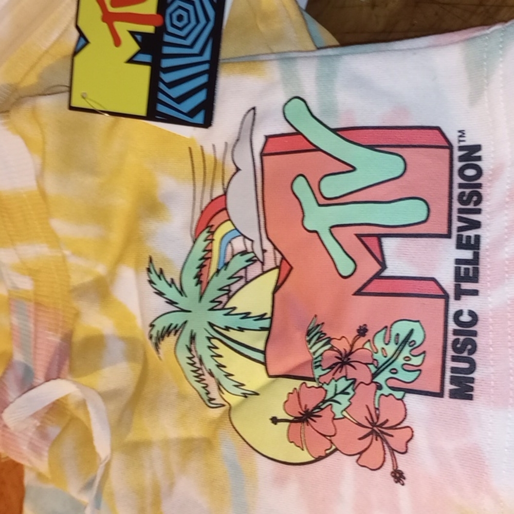 Mtv tie dyed cotton lux shorts